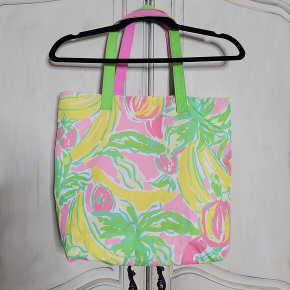 Lilly Pulitzer for Estee Lauder Beach Strawberry Banana Tote Bag - Picture 11 of 14